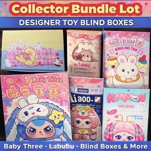 Designer Toy Blind Box Collector Bundle – Baby Three, Nanci, Labubu + Bonus